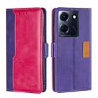 For Infinix Note 30 5G Contrast Color Side Buckle Leather Phone Case(Purple + Rose Red) - 1