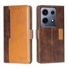 For Infinix Note 30 VIP 5G Contrast Color Side Buckle Leather Phone Case(Dark Brown + Gold) - 1