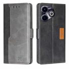 For Infinix Hot 40i Contrast Color Side Buckle Leather Phone Case(Black + Grey) - 1