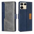 For Infinix Note 40 Pro 5G Contrast Color Side Buckle Leather Phone Case(Blue + Grey) - 1