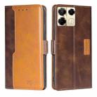 For Infinix Note 40 Pro 5G Contrast Color Side Buckle Leather Phone Case(Dark Brown + Gold) - 1