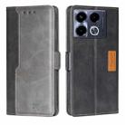 For Infinix Note 40 4G Contrast Color Side Buckle Leather Phone Case(Black + Grey) - 1