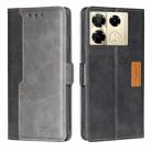For Infinix Note 40 Pro 4G Contrast Color Side Buckle Leather Phone Case(Black + Grey) - 1