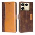 For Infinix Note 40 Pro 4G Contrast Color Side Buckle Leather Phone Case(Dark Brown + Gold) - 1