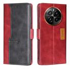 For Realme GT5 Pro 5G Contrast Color Side Buckle Leather Phone Case(Red + Black) - 1