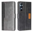 For Realme C65 4G Contrast Color Side Buckle Leather Phone Case(Black + Grey) - 1