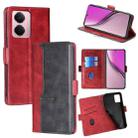 For Realme P3 Pro 5G Global Contrast Color Side Buckle Leather Phone Case(Red + Black) - 1