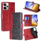 For Realme 14 5G Global Contrast Color Side Buckle Leather Phone Case(Red + Black) - 1