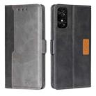 For TCL 50 SE 4G Contrast Color Side Buckle Leather Phone Case(Black + Grey) - 1