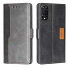 For TCL 505 4G Contrast Color Side Buckle Leather Phone Case(Black + Grey) - 1