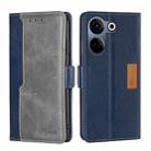 For Tecno Camon 20 Pro 4G Contrast Color Side Buckle Leather Phone Case(Blue + Grey) - 1