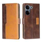 For Tecno Camon 20 Pro 4G Contrast Color Side Buckle Leather Phone Case(Dark Brown + Gold) - 1