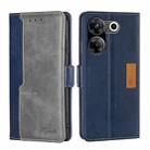 For Tecno Camon 20 Pro 5G Contrast Color Side Buckle Leather Phone Case(Blue + Grey) - 1