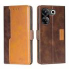 For Tecno Camon 20 Pro 5G Contrast Color Side Buckle Leather Phone Case(Dark Brown + Gold) - 1