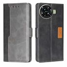 For Tecno Spark 20 Pro+ 4G Contrast Color Side Buckle Leather Phone Case(Black + Grey) - 1