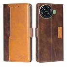 For Tecno Spark 20 Pro+ 4G Contrast Color Side Buckle Leather Phone Case(Dark Brown + Gold) - 1