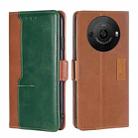 For Sharp Aquos R8 Pro SH-51D Contrast Color Side Buckle Leather Phone Case(深棕+金色) - 1