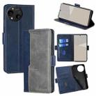 For Sharp Aquos R10 Contrast Color Side Buckle Leather Phone Case(Blue + Grey) - 1