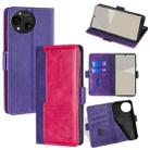 For Sharp Aquos R10 Contrast Color Side Buckle Leather Phone Case(Purple + Rose Red) - 1