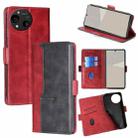 For Sharp Aquos R10 Contrast Color Side Buckle Leather Phone Case(Red + Black) - 1