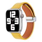 For Apple Watch SE 2022 44mm Magnetic Buckle Skin Feel Leather Watch Band(Yellow) - 1