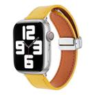 For Apple Watch 7 41mm Magnetic Buckle Skin Feel Leather Watch Band(Yellow) - 1