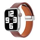 For Apple Watch 7 45mm Magnetic Buckle Skin Feel Leather Watch Band(Wine Red) - 1