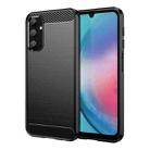 For Samsung Galaxy A25 5G Brushed Texture Carbon Fiber TPU Phone Case(Black) - 1