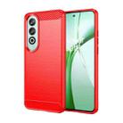 For OnePlus Nord CE4 Brushed Texture Carbon Fiber TPU Phone Case(Red) - 1