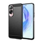 For Honor 90 Lite Brushed Texture Carbon Fiber TPU Phone Case(Black) - 1