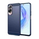 For Honor 90 Lite Brushed Texture Carbon Fiber TPU Phone Case(Blue) - 1