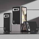 For Google Pixel Fold ABEEL Genuine Leather Wave Black Edge Phone Case(Black) - 1