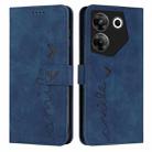 For Tecno Camon 20 Pro 5G Skin Feel Heart Pattern Leather Phone Case(Blue) - 1