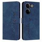 For Tecno Camon 20/Camon 20 Pro 4G Skin Feel Heart Pattern Leather Phone Case(Blue) - 1