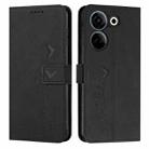 For Tecno Camon 20/Camon 20 Pro 4G Skin Feel Heart Pattern Leather Phone Case(Black) - 1