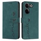 For Tecno Camon 20/Camon 20 Pro 4G Skin Feel Heart Pattern Leather Phone Case(Green) - 1