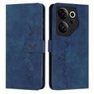 For Tecno Camon 20 Premier Skin Feel Heart Pattern Leather Phone Case(Blue) - 1