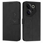 For Tecno Camon 20 Premier Skin Feel Heart Pattern Leather Phone Case(Black) - 1