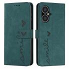For Tecno Pova Neo 3 Skin Feel Heart Pattern Leather Phone Case(Green) - 1