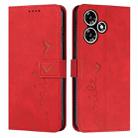 For Infinix Hot 30 Skin Feel Heart Pattern Leather Phone Case(Red) - 1