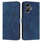 For Infinix Hot 30 Skin Feel Heart Pattern Leather Phone Case(Blue) - 1