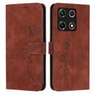 For Infinix Note 30 Pro Skin Feel Heart Pattern Leather Phone Case(Brown) - 1