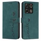 For Infinix Note 30 Pro Skin Feel Heart Pattern Leather Phone Case(Green) - 1