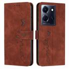 For Infinix Note 30/Note 30 5G Skin Feel Heart Pattern Leather Phone Case(Brown) - 1