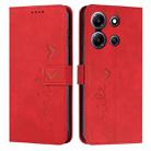 For Infinix Note 30i Skin Feel Heart Pattern Leather Phone Case(Red) - 1