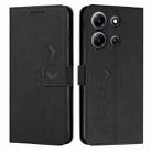 For Infinix Note 30i Skin Feel Heart Pattern Leather Phone Case(Black) - 1