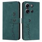 For Infinix Note 30i Skin Feel Heart Pattern Leather Phone Case(Green) - 1