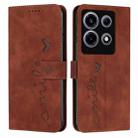 For Infinix Note 30 VIP Skin Feel Heart Pattern Leather Phone Case(Brown) - 1
