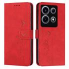 For Infinix Note 30 VIP Skin Feel Heart Pattern Leather Phone Case(Red) - 1
