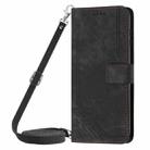 For OPPO A60 4G Skin Feel Stripe Pattern Leather Phone Case with Lanyard(Black) - 2